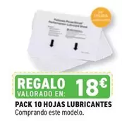 Oferta de Pack 10 Hojas Lubricantes por 18€ en Carlin