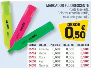 Oferta de Marcador Fluorescente por 0,5€ en Carlin
