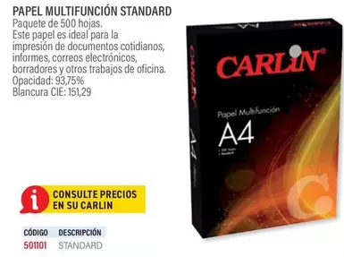Oferta de Papel Multifuncion Standard en Carlin