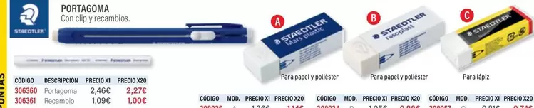 Oferta de Staedtler - Portagoma por 2,27€ en Carlin