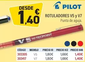 Oferta de Pilot - Rotuladores V5 Y V7 por 1,4€ en Carlin