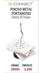 Oferta de Q-Connect -  Pincho Metal Portanotas por 3,25€ en Carlin