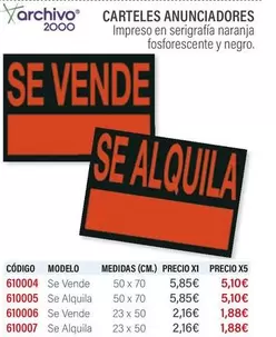 Oferta de Carteles Anunciadores por 5,1€ en Carlin