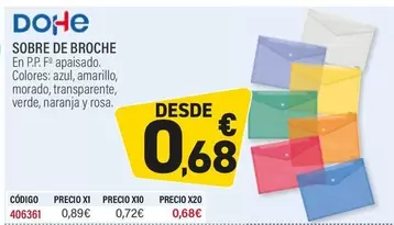 Oferta de Dohe - Sobre De Broche por 0,68€ en Carlin