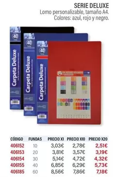 Oferta de Deluxe - Lomo Personalizable, Tamano A4 por 20€ en Carlin