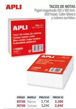 Oferta de Apli - Tacos De Notas por 2,73€ en Carlin