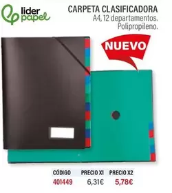 Oferta de Carpeta Clasificadora por 5,78€ en Carlin