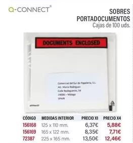 Oferta de Q-Connect - Sobres Portadocumentos por 5,88€ en Carlin