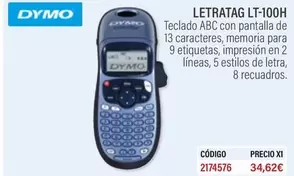 Oferta de Dymo - Letratag Lt-100h por 34,62€ en Carlin