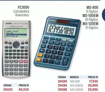 Oferta de CASIO - Fc100v en Carlin
