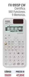 Oferta de CASIO - Fx-991sp Cw por 47,85€ en Carlin