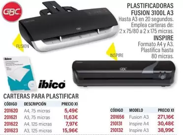 Oferta de Fusion - Platificadoras  3100l A3 por 5,49€ en Carlin