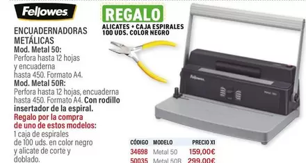 Oferta de Fellowes - Encuadernadoras Metalicas por 159€ en Carlin