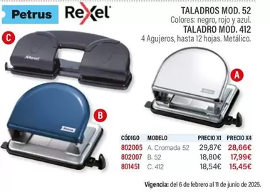 Oferta de Petrus - Rexel Taladros  por 28,66€ en Carlin