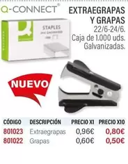 Oferta de Q-Connect - Extraegrapas Y Grapas por 0,96€ en Carlin