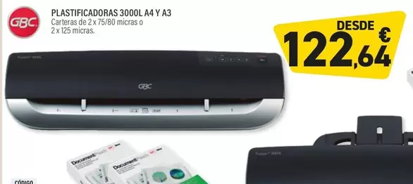 Oferta de Plastificadoras 3000l A4 Y A3 en Carlin