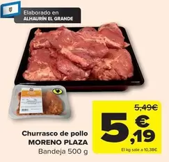 Oferta de Moreno Plaza - Churrasco De Pollo por 5,19€ en Carrefour