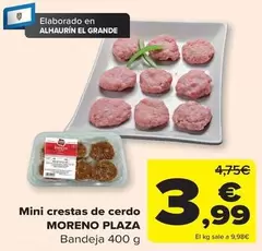 Oferta de Moreno Plaza - Mini Crestas De Cerdo por 3,99€ en Carrefour