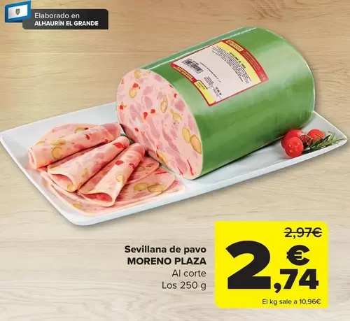 Oferta de Moreno Plaza - Sevillana De Pavo por 2,74€ en Carrefour