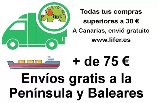 Oferta de Envios Gratis A La Peninsula Y Baleares por 75€ en Jugueterías Lifer