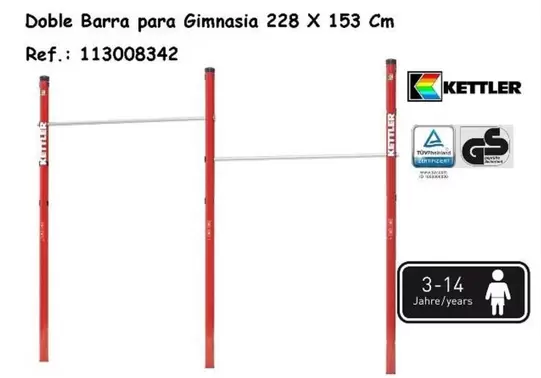 Oferta de Doble Barra Para Gimnasia 228 X 153 Cm en Jugueterías Lifer