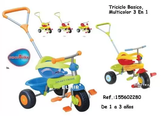 Oferta de 3 en 1 - Triciclo Basico, Multicolor 3 En 1 en Jugueterías Lifer