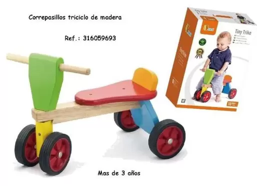 Oferta de Mas - Correpasillos Triciclo De Madera en Jugueterías Lifer