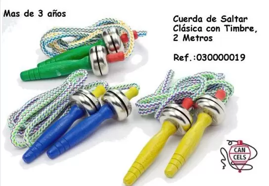 Oferta de Mas - Cuerda de Saltar Clásica con Timbre, 2 Metros en Jugueterías Lifer