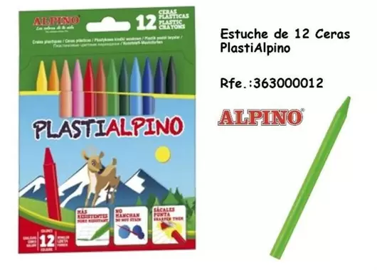 Oferta de Alpino - Estuche De 12 Ceras Plastialpino en Jugueterías Lifer