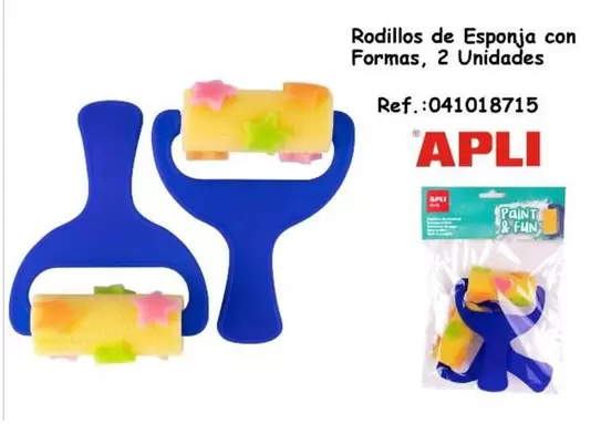 Oferta de Apli - Rodillos de Esponja con Formas, 2 Unidades en Jugueterías Lifer