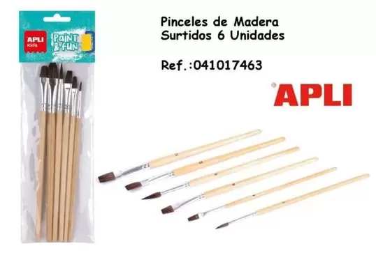 Oferta de Apli - Pinceles De Madera Surtidos 6 Unidades en Jugueterías Lifer