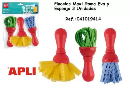 Oferta de Fun - Pinceles Maxi Goma Eva y Esponja 3 Unidades en Jugueterías Lifer