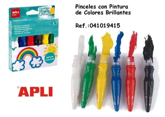 Oferta de Apli - Pinceles Con Pintura De Colores Brillantes en Jugueterías Lifer