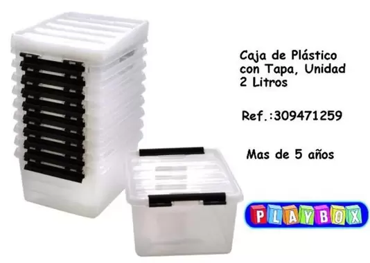 Oferta de Mas - Caja De Plástico Con Tapa, Unidad en Jugueterías Lifer
