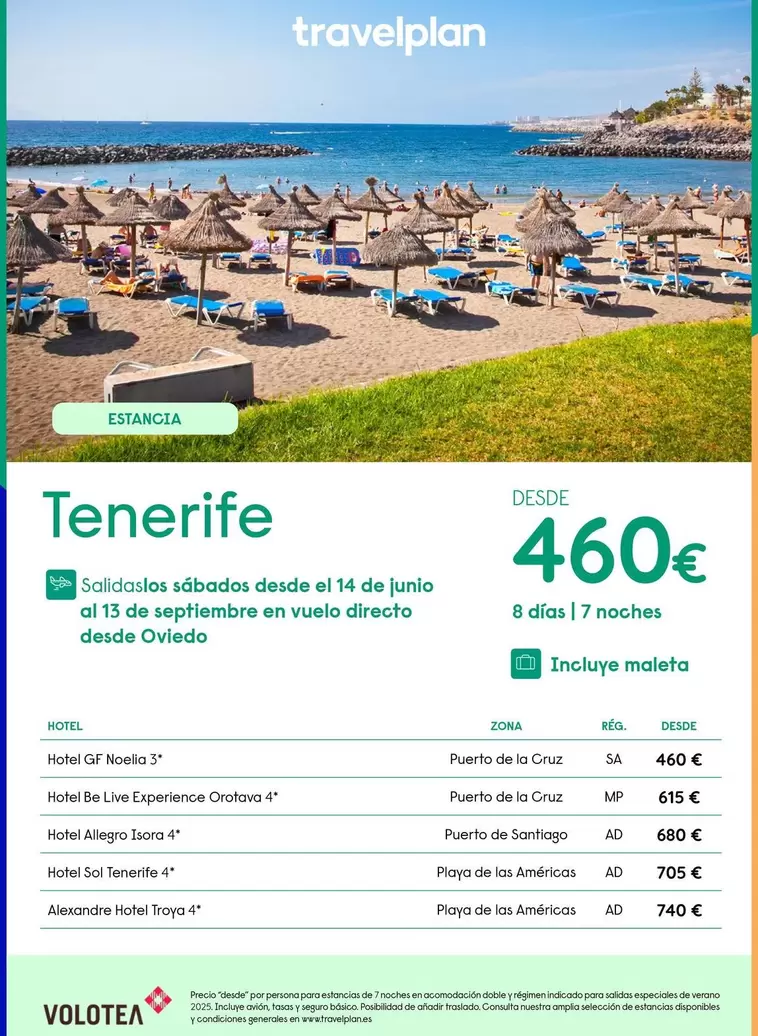 Oferta de Travelplan - Tenerife por 460€ en Travelplan