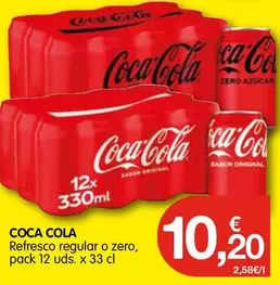 Oferta de Coca-Cola - Refresco Regular O Zero por 10,2€ en CashDiplo