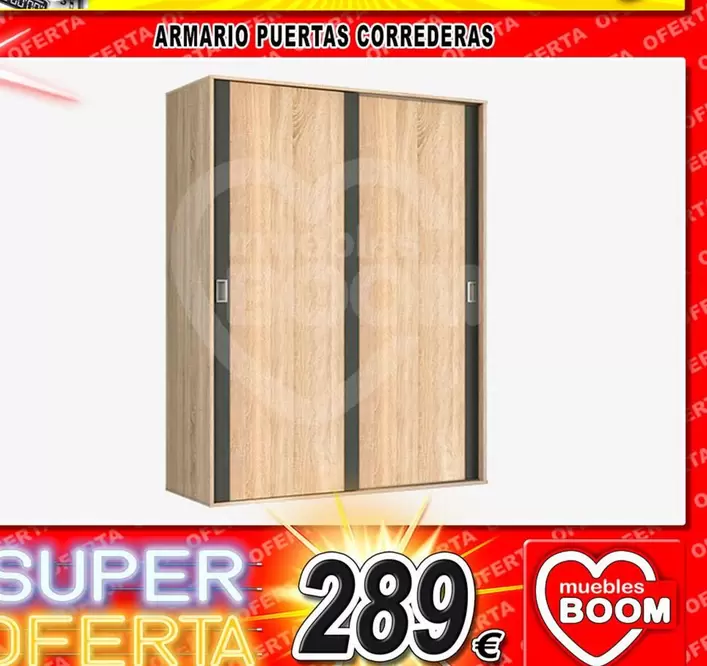 Oferta de Armario Puertas Correderas por 289€ en Muebles Boom