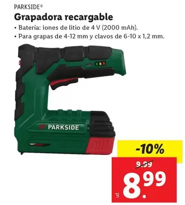 Oferta de Parkside - Grapadora Recargable  por 8,99€ en FACTORI discount