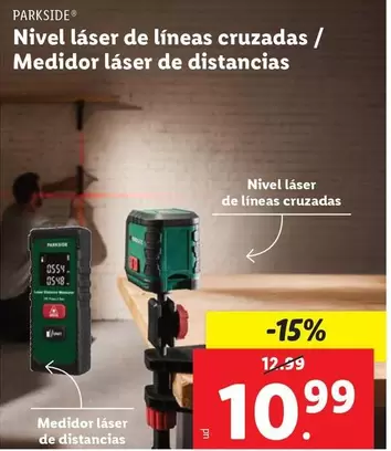 Oferta de Parkside - Nivel Láser De Líneas cruzadas/Medidor Láser De Distancias por 10,99€ en FACTORI discount