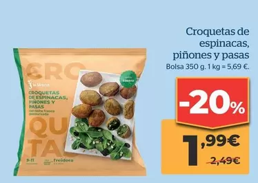 Oferta de La Sirena - Croquetas De Espinacas, Piñones Y Pasas por 1,99€ en La Sirena