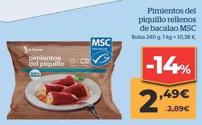 Oferta de La Sirena - Pimientos Del Piquillo Rellenos De Bacalao Msc por 2,49€ en La Sirena