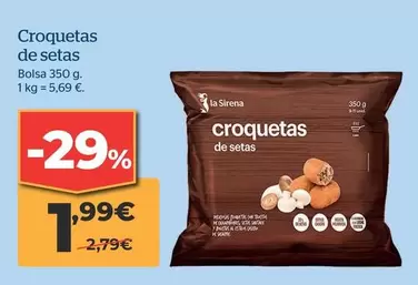 Oferta de La Sirena - Croquetas de setas por 1,99€ en La Sirena