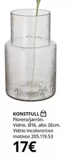 Oferta de Konstfull  Florero/Jarrón.  Vidrio por 17€ en IKEA