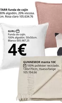 Oferta de Claro - Gunnemor Manta 10 por 4€ en IKEA