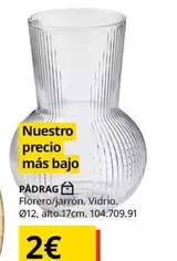 Oferta de Padrago Florero/Jarrón. Vidrio por 2€ en IKEA