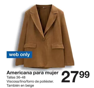 Oferta de Only - Americana Para Mujer por 27,99€ en ZEEMAN