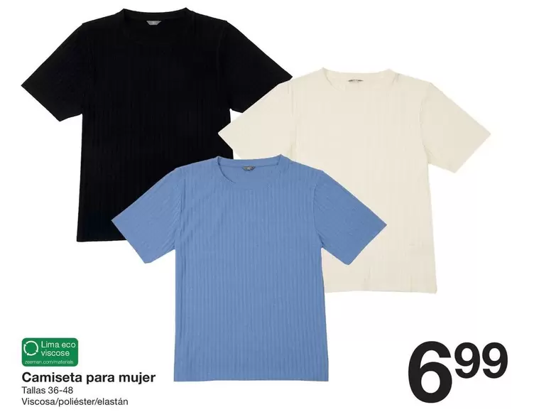 Oferta de Eco - Camiseta Para Mujer por 6,99€ en ZEEMAN