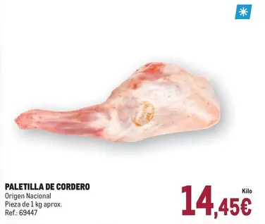 Oferta de Origen - Paletilla De Cordero por 14,45€ en Makro