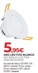 Oferta de Aro Led Fijo Blanco por 5,95€ en BigMat