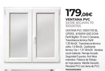 Oferta de Ventana Pvc  por 179,08€ en BigMat